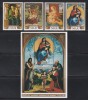 Niue 1986 - Crăciun - Picturi de Raphael, Titian, s.a.,Serie + Colita, MNH, Nestampilat