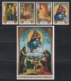 Niue 1986 - Crăciun - Picturi de Raphael, Titian, s.a.,Serie + Colita, MNH, Nestampilat