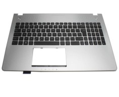 Tastatura Asus Neagra R501V cu Palmrest argintiu fara Touchpad, R501V8 cu Palmrest argintiu fara Touchpad