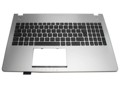 Tastatura Asus Neagra N56V cu Palmrest argintiu fara Touchpad, N56V8 cu Palmrest argintiu fara Touchpad, N56VB foto
