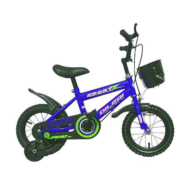 Bicicleta copii 12 inch cu pedale si roti ajutatoare Dileqi albastru, Oem |  Okazii.ro