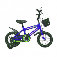 Bicicleta copii 12 inch cu pedale si roti ajutatoare Dileqi albastru foto