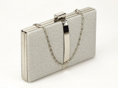 GEANTA CLUTCH ARGINTIU JASMINA foto