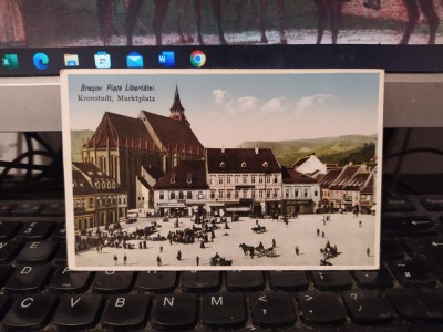 Brașov, Kronstadt, Piața Libertăței, Markplatz, circulație 5 aug. 1929, 205 foto