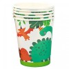 Set 10 pahare de carton happy birthday, flippy, model dinozauri, tematica aniversare, 7.5x8.5 cm, 200 ml, multicolor