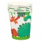 Set 10 pahare de carton happy birthday, flippy, model dinozauri, tematica aniversare, 7.5x8.5 cm, 200 ml, multicolor