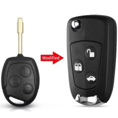 Carcasa cheie auto transformatoare tip briceag, Techstar, compatibila cu Ford Mondeo, Focus, Fiesta, 3 butoane modificat