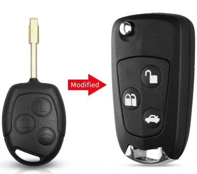 Carcasa cheie auto transformatoare tip briceag, Techstar, compatibila cu Ford Mondeo, Focus, Fiesta, 3 butoane modificat foto