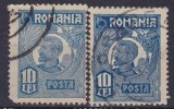 TIMBRE FERDINAND 2 x 10 LEI, Regi, Stampilat