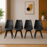 Set 4 scaune bucatarie si living Artool Mark negre, 49x55.5x82.5 cm