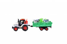 Set tractor ferma animale cu accesorii , happy farm 3 piese foto