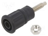Conector banană 4mm soclu 32A 1kV negru nichelat ST&Auml;UBLI