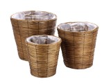 Cumpara ieftin Set 3 ghivece flori lemn maro 31 x 32, 36 x 35, 41 x 38 cm
