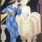 ART DECO,FELICITARE NECIRCULATA,,HARLEQUIN&#039;s KISS&quot;dupa Georges BARBIER(1882-1932