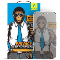 Folie de protectie Ecran Privacy Mr. Monkey Glass pentru Apple iPhone 16e / 14 / 13 Pro / 13, Sticla securizata, Full Glue, 5D