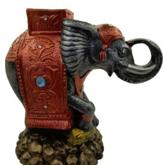 Elefant decorativ pentru interior, Rasina, Multicolor, 25 cm