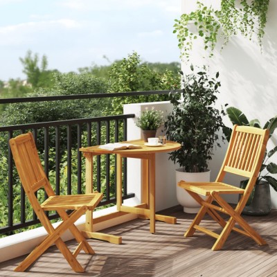 Gossi set mobilier gradina pliabil, 3 piese, lemn masiv acacia foto