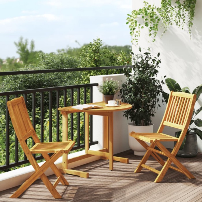 Gossi set mobilier gradina pliabil, 3 piese, lemn masiv acacia