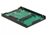 Convertor 2.5&quot; SATA 22 pini la 1 x mSATA / 1 x CFast 9.5mm, Delock 62862