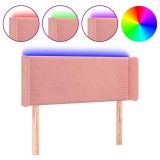 Cumpara ieftin Tablie de pat cu LED, roz, 103x16x78/88 cm, catifea