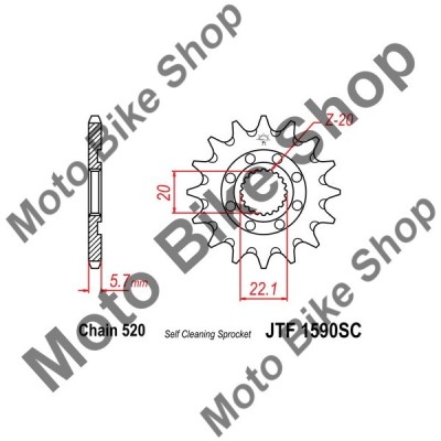 MBS Pinion fata racing 520 Z14SC, Cod Produs: JTF159014SC foto