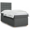 VidaXL Pat box spring cu saltea, gri &icirc;nchis, 90x190 cm, textil 3293436