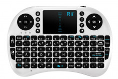 Mini tastatura bluetooth rii i8 cu touchpad compatibila smart tv si playstation culoare alb foto