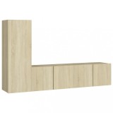 Cumpara ieftin Set de dulapuri TV, 3 piese, stejar sonoma, lemn prelucrat