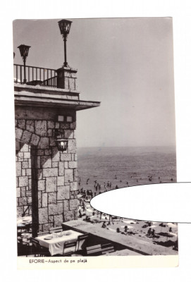 CP Eforie - Aspect de pe plaja, RPR, circulata 1962, stare foarte buna foto