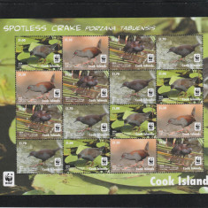 Cook Islands 2014-Fauna,WWF,Pasari,bloc de 4 serii dantelate.MNH,Mi.1397-2000