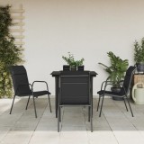 VidaXL Set mobilier de grădină, 5 piese, negru, oțel și textilenă