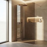 Paravan de dus Rea Flexi Brown / Brush Copper 110