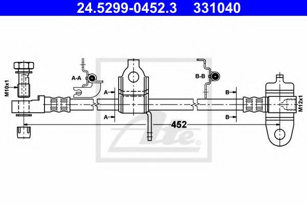 Conducta / cablu frana FORD TRANSIT caroserie (FA) (2000 - 2006) ATE 24.5299-0452.3