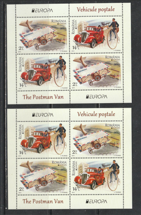 Romania 2013 - #1979C Europa Vehicule Postale M/S 2v MNH