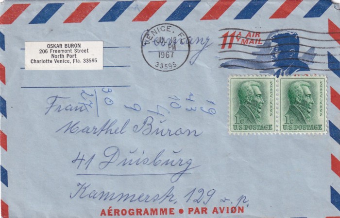 FILATELIE TEMATICA - PLIC USA TEMATICA AVION AVIOANE AVIATIE AIRMAIL AEROGRAMA