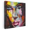 Tablou portret femeie pictura in ulei, multicolor 1398 Tablou canvas pe panza CU RAMA 30x30 cm