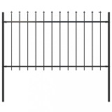 vidaXL Gard de grădină cu v&acirc;rf suliță, negru, 1,7 x 1 m, oțel