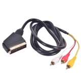 Cablu Adaptor Scart 3x RCA, Active, 1.2m, convertor cu video si sunet audio euroscart la AV tata