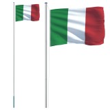 Cumpara ieftin Steag Italia si stalp din aluminiu, 6,23 m