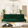 Canapea extensibila 2 locuri Gossi, verde inchis catifea, 2 perne incluse, cadru lemn, 200x84.5x69 cm