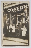 ' COAFOR JENI ' , FOTOGRAFIE CU PERSONALUL IN FATA INTRARII , FORMAT CARTE POSTALA , PERIOADA INTERBELICA