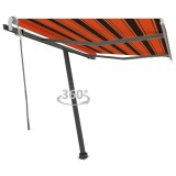 Cumpara ieftin Copertină autonomă retractabilă manual, oranj&amp;maro, 350x250 cm