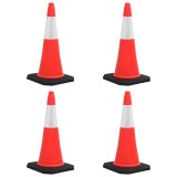 Cumpara ieftin Conuri rutiere reflectorizante cu baze grele 4 buc. 75 cm