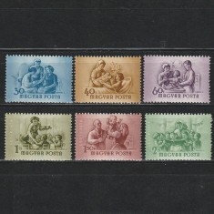 Anya &eacute;s Csecsemőv&eacute;delem (Ajutor pentru mame si copil) LP1424-1429 Ungaria 1954