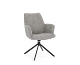 Cumpara ieftin Set 2 fotolii rotative otel textil gri Alexander 62x64x92h