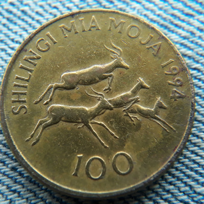 2o - 100 Shillingi 1994 Tanzania foto