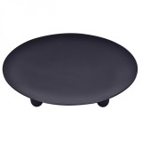 Suport Metalic Lumanare, Model Rotund, 3 Locuri, Negru, Diametru 15cm, Oem