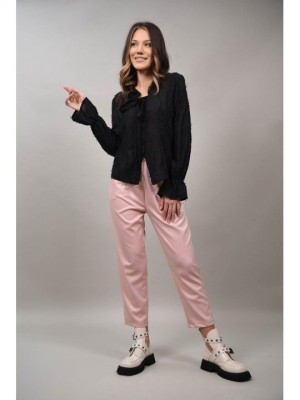 PANTALONI STIL BARBATESC CU DUNGI CAMINO TALIE UNICA Baby Pink foto