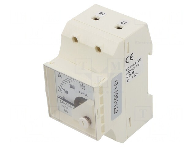 Ampermetru True RMS pentru Şină DIN 0-150A Clasa 1.5