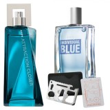 Cumpara ieftin Set apa de toaleta Attraction Closer pentru El 75 ml, apa de toaleta Individual Blue 100 ml, card multifunctional de supravietuire, otel inoxidabil, Avon